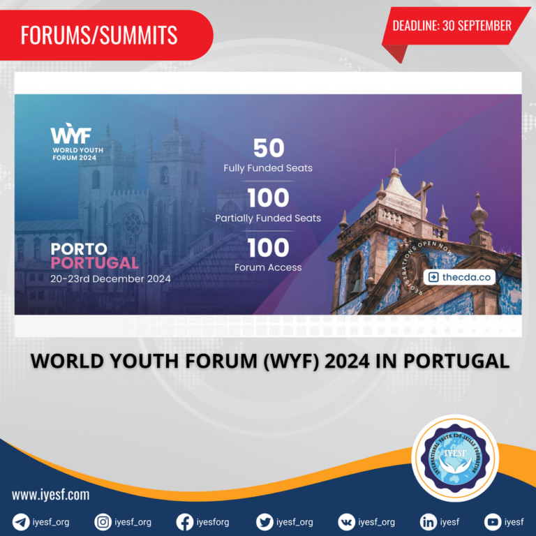 Applications for the Fully Funded World Youth Forum (WYF) 2024 are Now Open