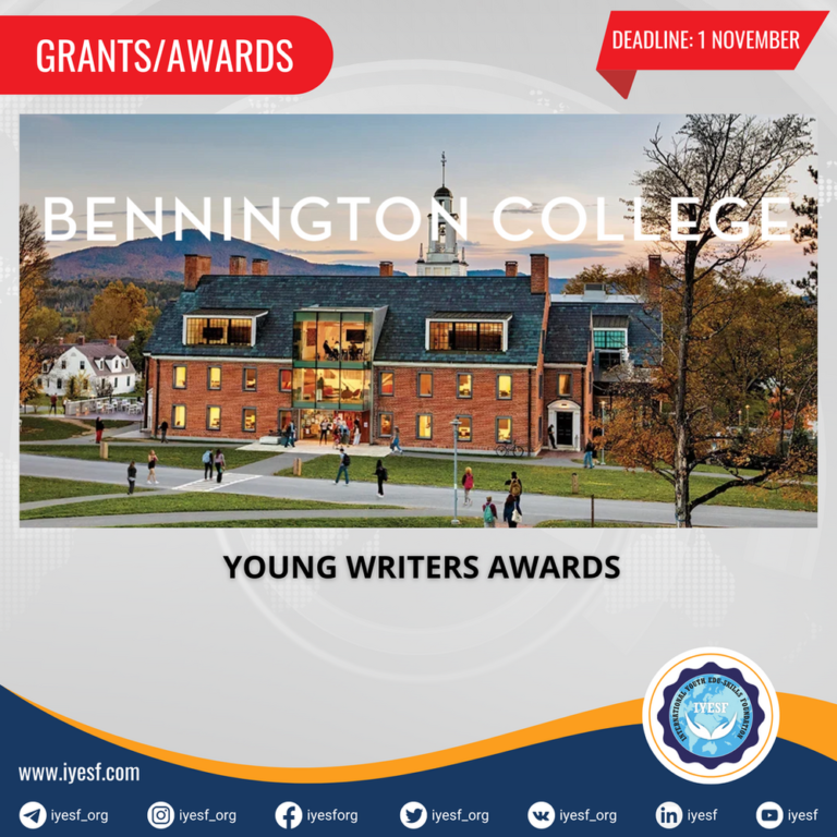 Applications are Now Open for the Young Writers Award by the Bennington College