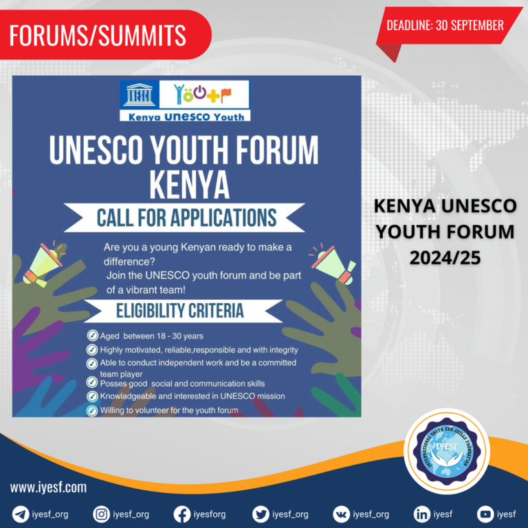 Applications are Open for the Kenya UNESCO Youth Forum 2024/25