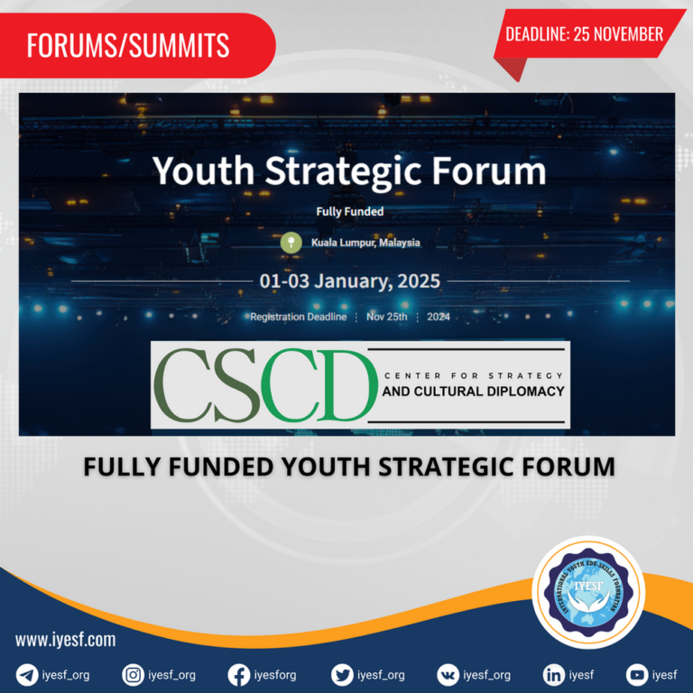 Applications are Open for the Fully Funded Youth Strategic Forum in Malaysia