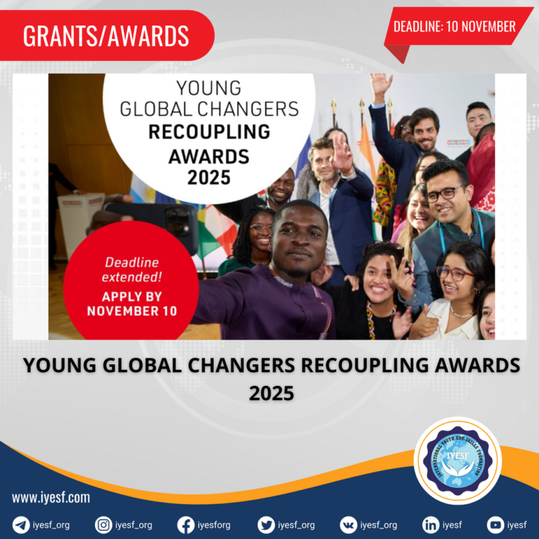 Applications are Open for the Young Global Changers Recoupling Awards 2025