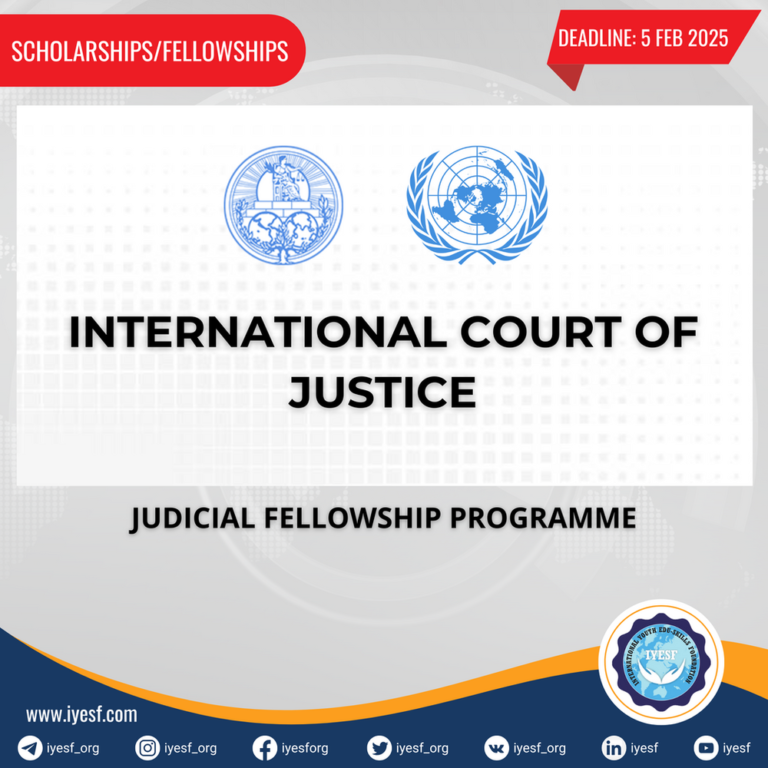 Applications are Open for the Judicial Fellowship Programme by the International Court of Justice